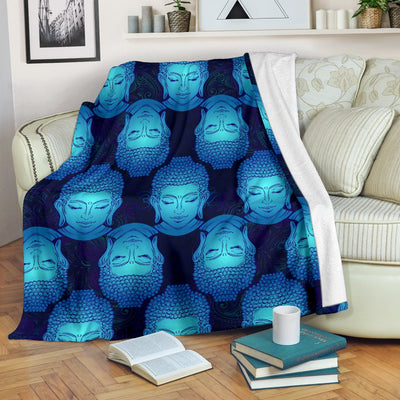 Buddha Head Mandala Fleece Blanket