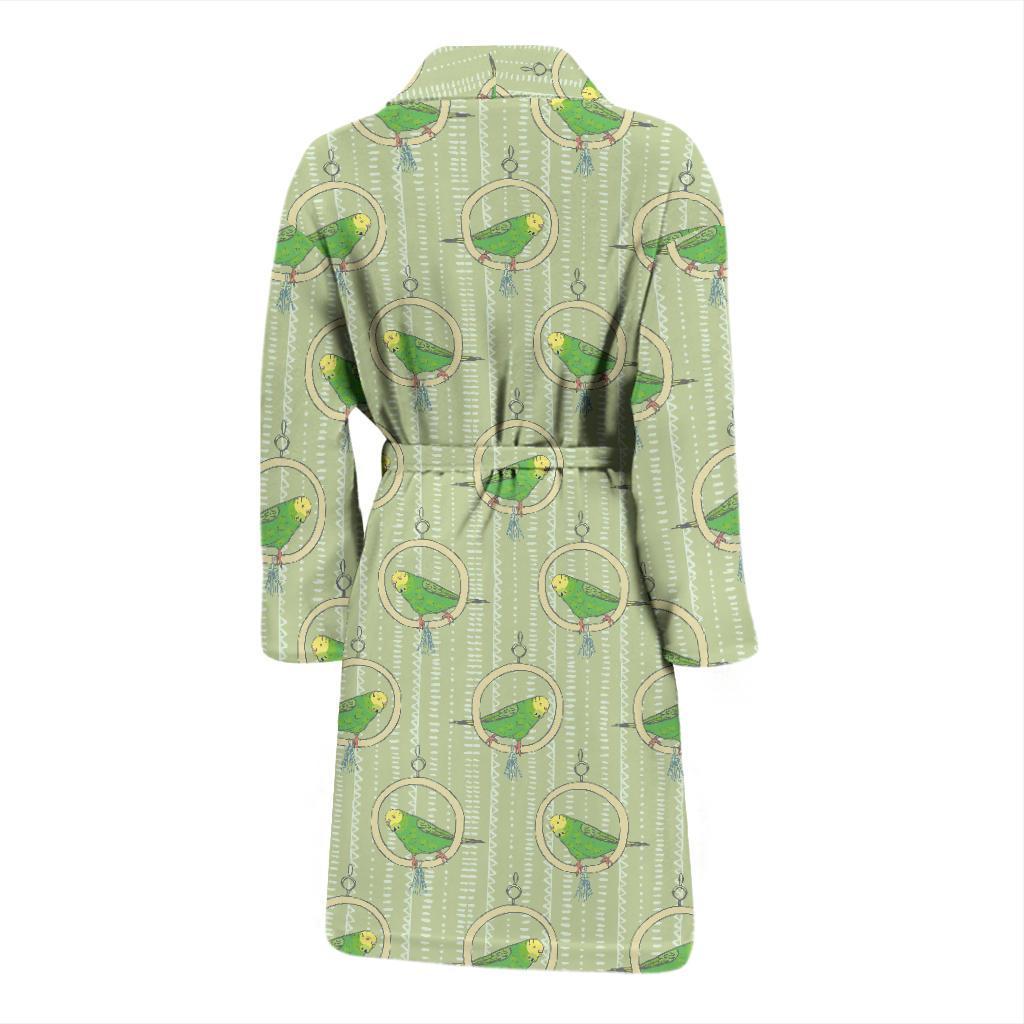 Budgerigar Pattern Print Design 02 Men Bathrobe-JORJUNE.COM