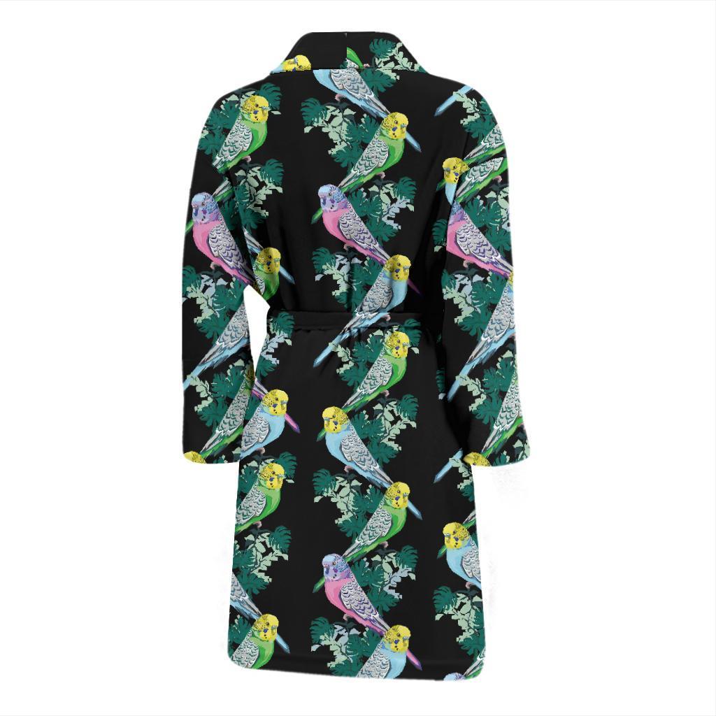 Budgerigar Pattern Print Design 03 Men Bathrobe-JORJUNE.COM