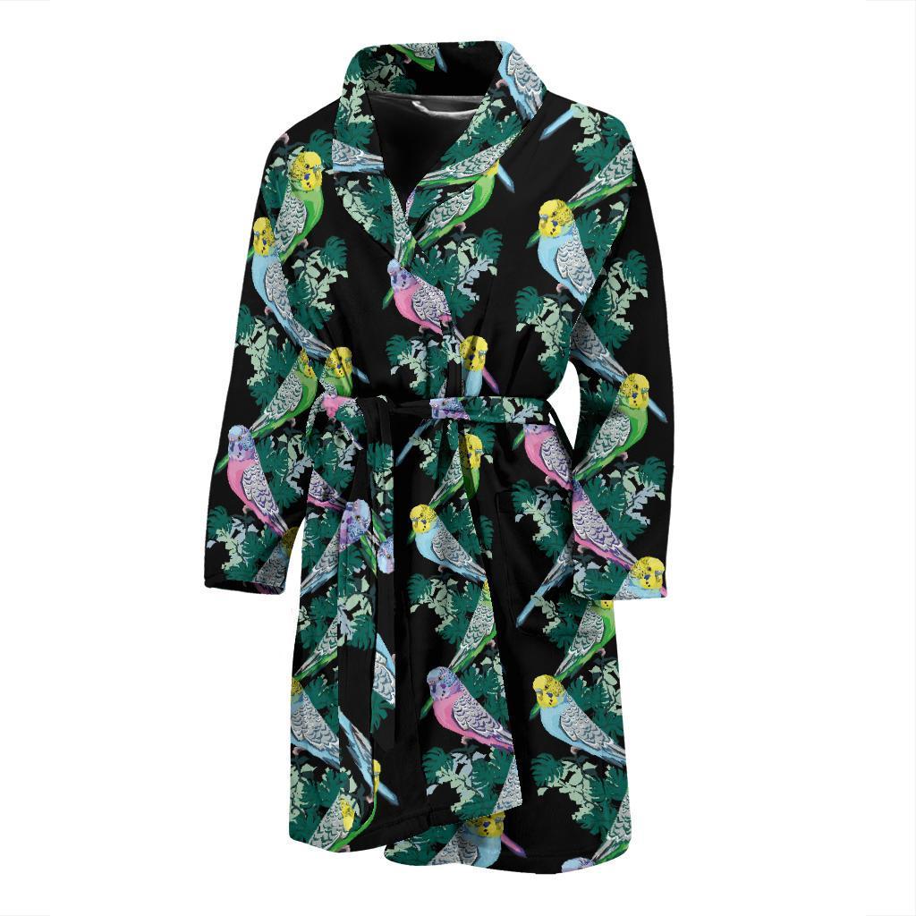 Budgerigar Pattern Print Design 03 Men Bathrobe-JORJUNE.COM