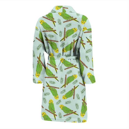 Budgerigar Pattern Print Design 04 Men Bathrobe-JORJUNE.COM