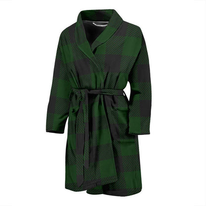 Buffalo check Green Pattern Print Design 02 Men Bathrobe-JORJUNE.COM