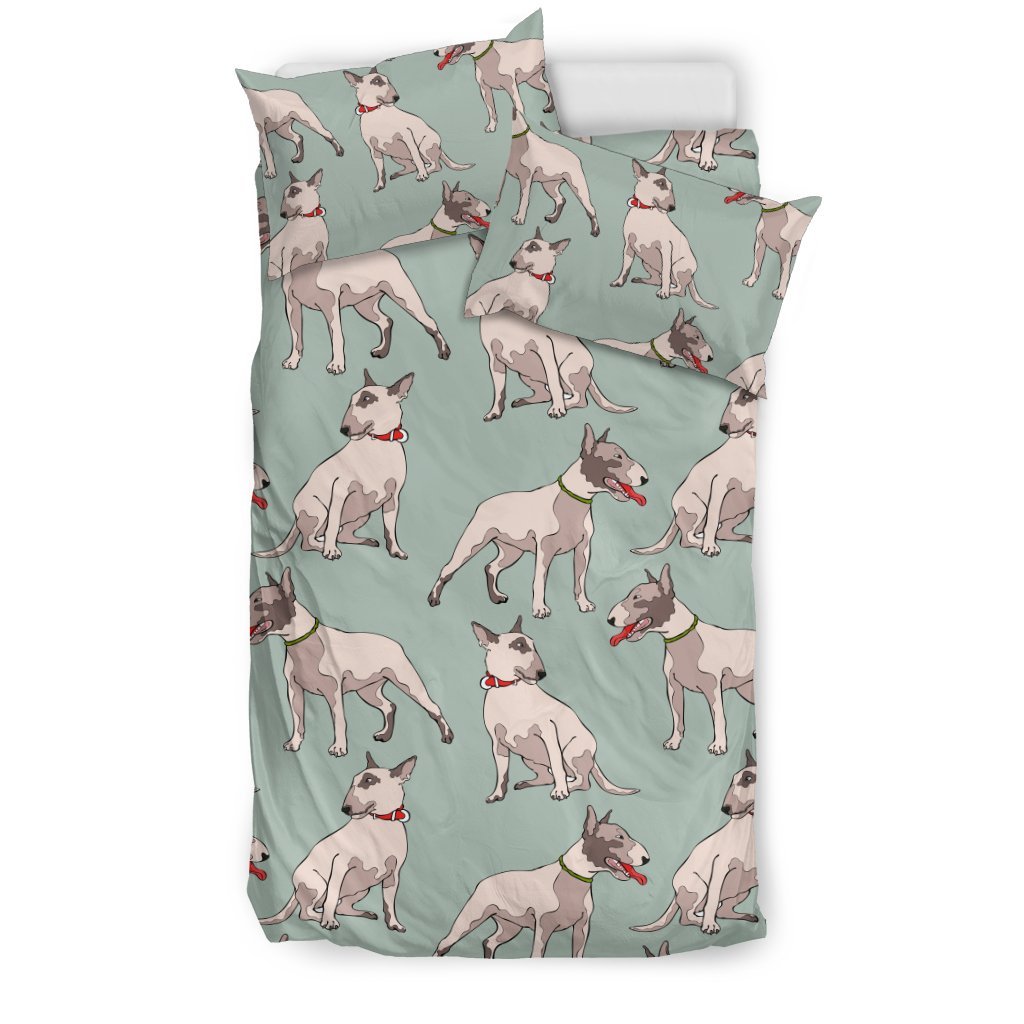 Bull Terrier Cute Print Pattern Duvet Cover Bedding Set