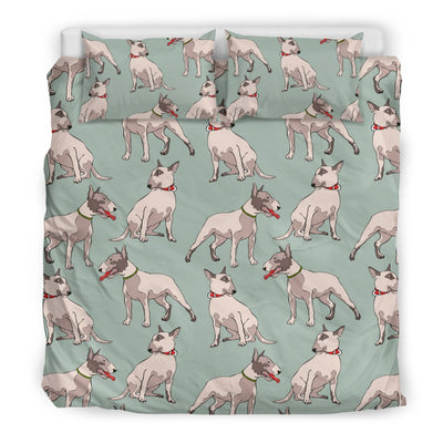 Bull Terrier Cute Print Pattern Duvet Cover Bedding Set