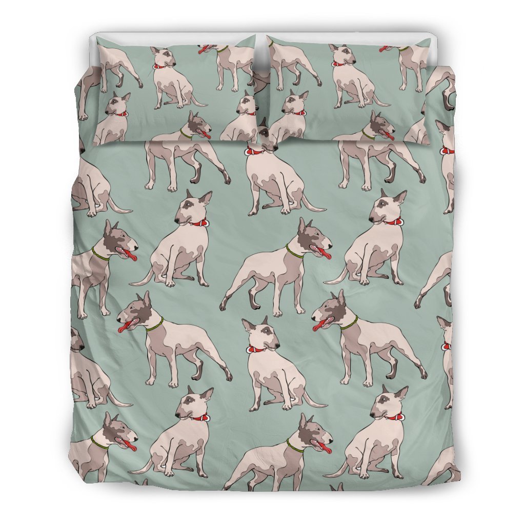 Bull Terrier Cute Print Pattern Duvet Cover Bedding Set