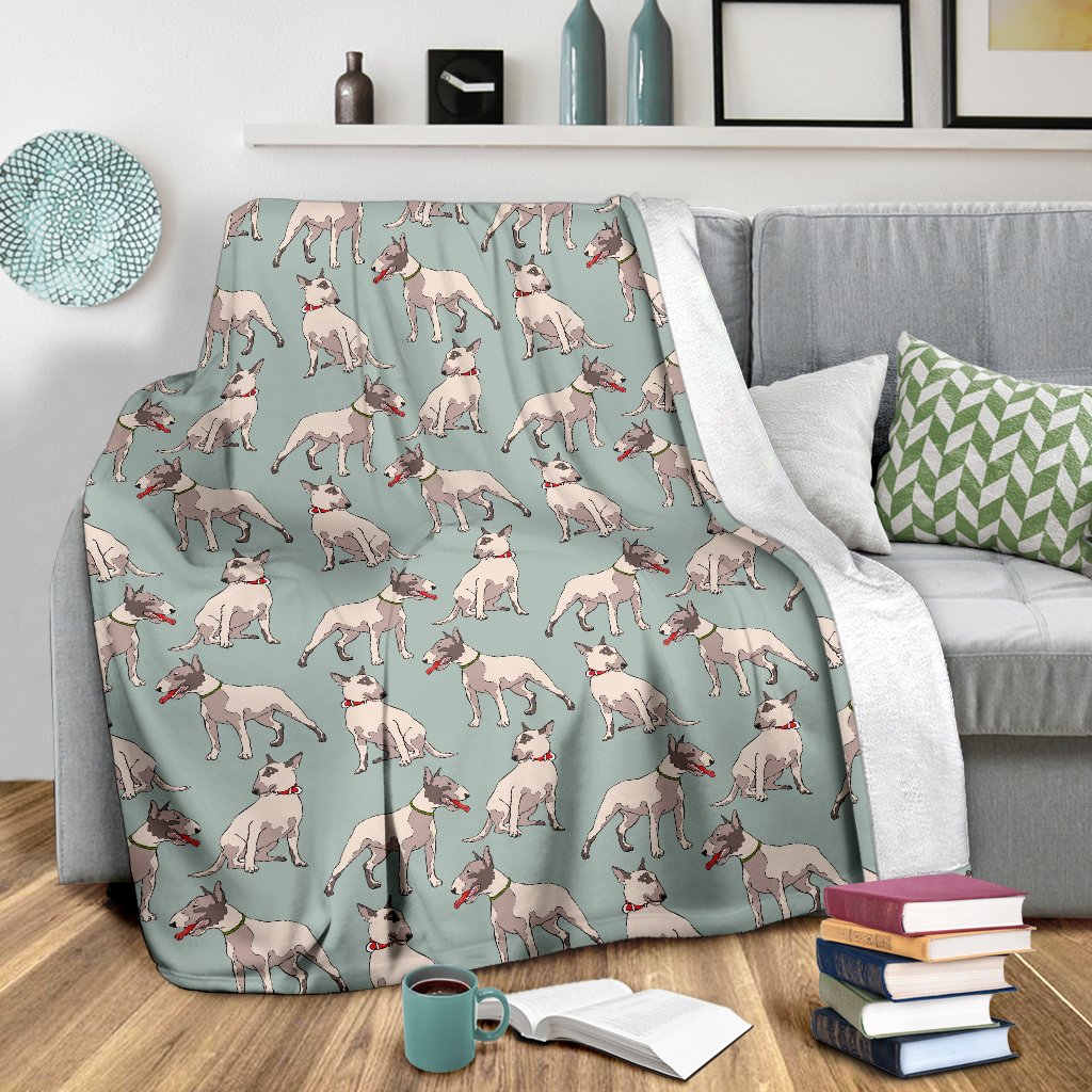Bull Terrier Cute Print Pattern Fleece Blanket