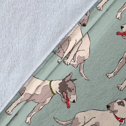 Bull Terrier Cute Print Pattern Fleece Blanket