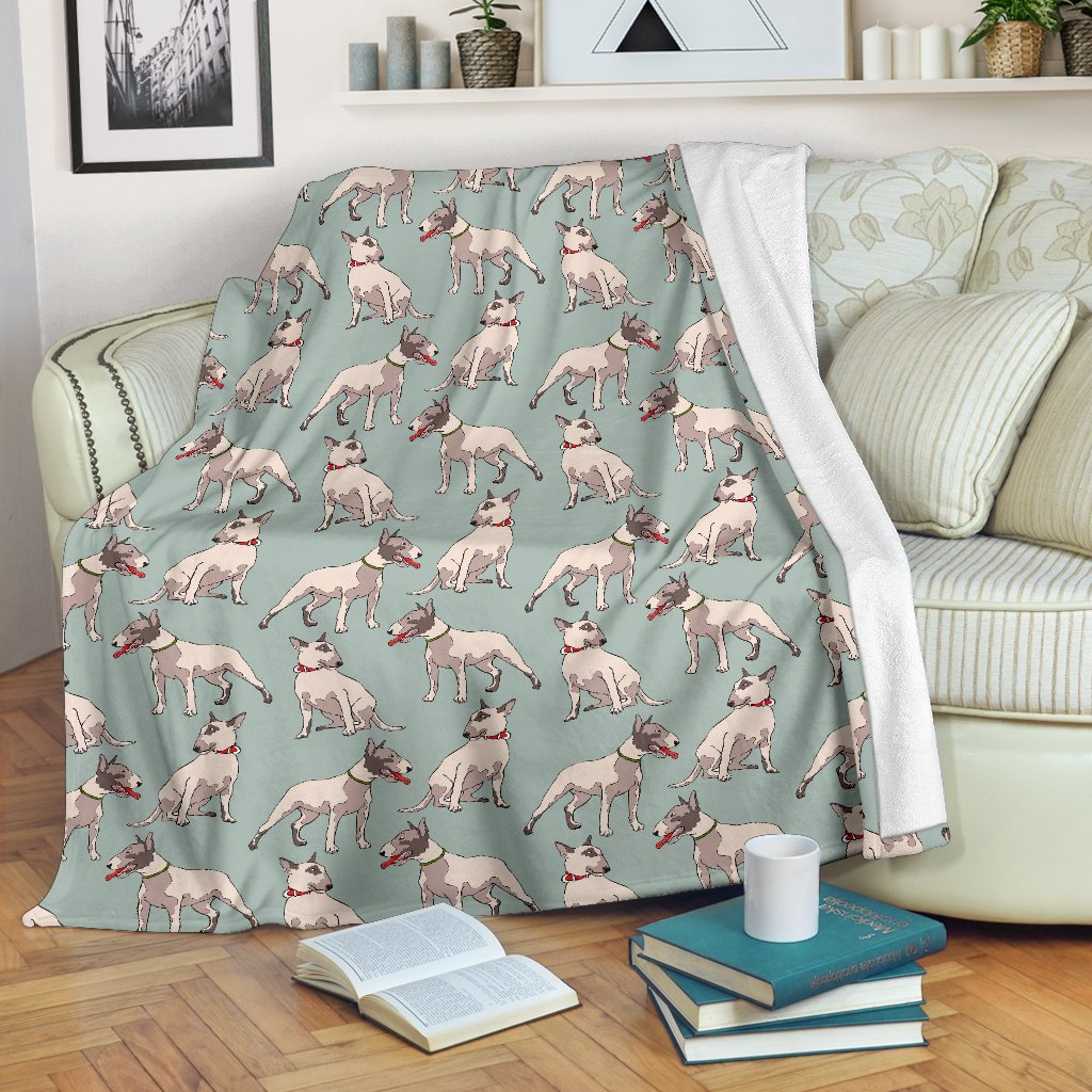 Bull Terrier Cute Print Pattern Fleece Blanket