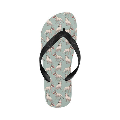 Bull Terrier Cute Print Pattern Flip Flops-JTAMIGO.COM
