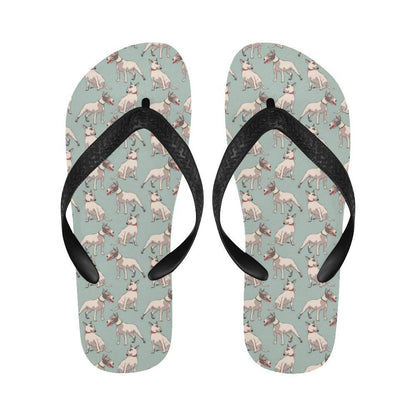 Bull Terrier Cute Print Pattern Flip Flops-JTAMIGO.COM