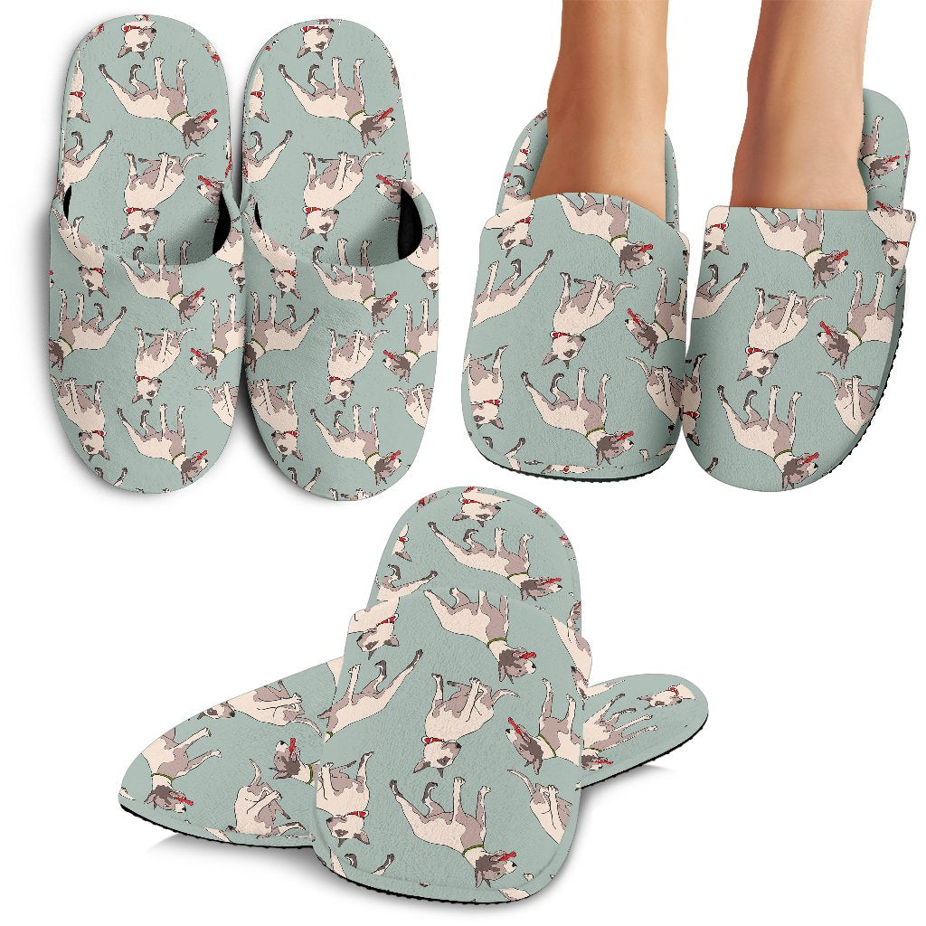 Bull Terrier Cute Print Pattern House Slippers