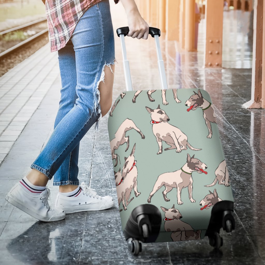 Bull Terrier Cute Print Pattern Luggage Cover Protector