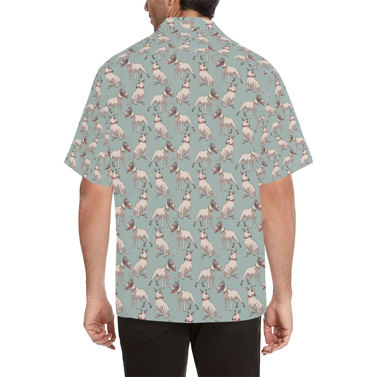 Bull Terrier Cute Print Pattern Men Aloha Hawaiian Shirt