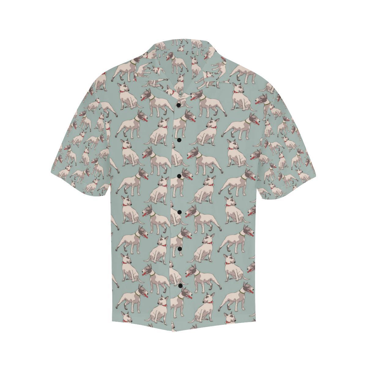 Bull Terrier Cute Print Pattern Men Aloha Hawaiian Shirt