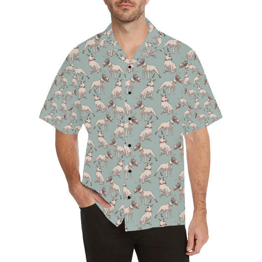 Bull Terrier Cute Print Pattern Men Aloha Hawaiian Shirt