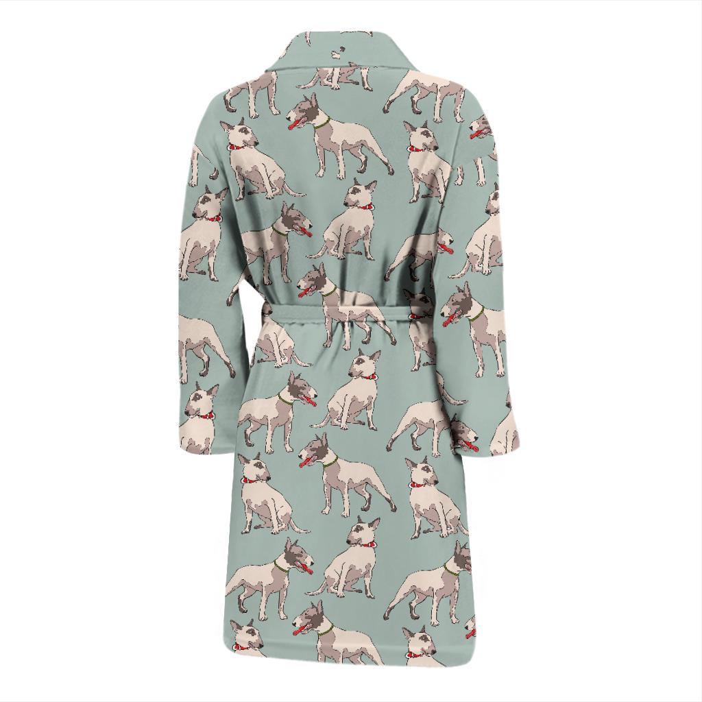 Bull Terrier Cute Print Pattern Men Bath Robe-JTAMIGO.COM