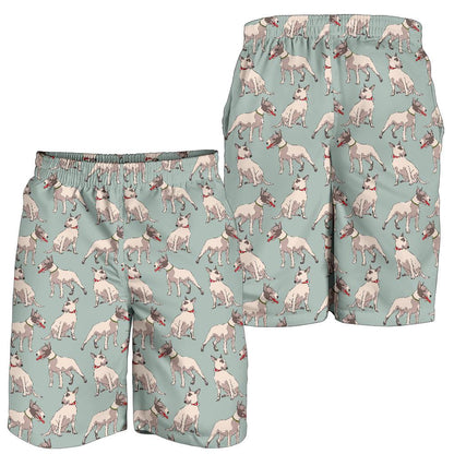 Bull Terrier Cute Print Pattern Mens Shorts-JTAMIGO.COM