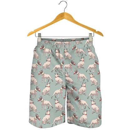 Bull Terrier Cute Print Pattern Mens Shorts-JTAMIGO.COM