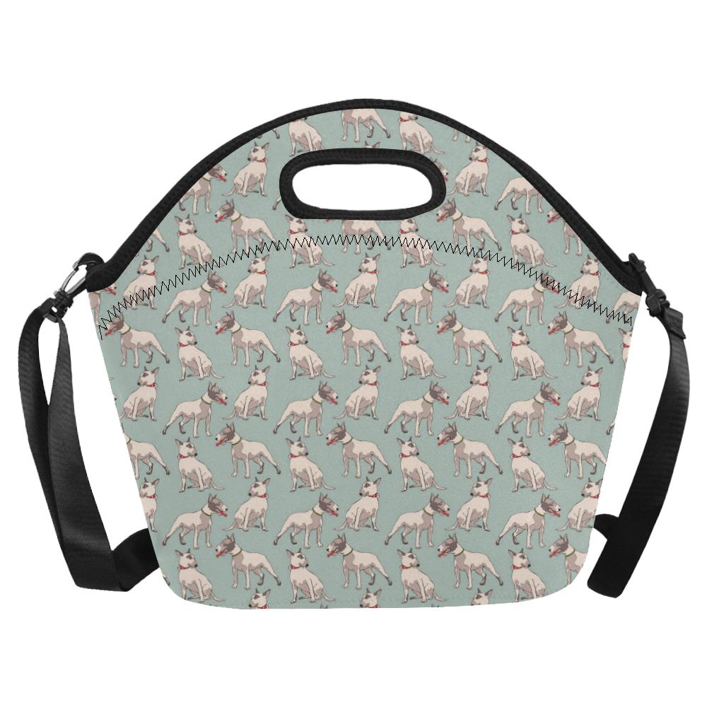 Bull Terrier Cute Print Pattern Neoprene Lunch Bag (Model 1669)(Large)-JTAMIGO.COM