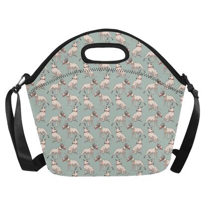 Bull Terrier Cute Print Pattern Neoprene Lunch Bag (Model 1669)(Large)-JTAMIGO.COM