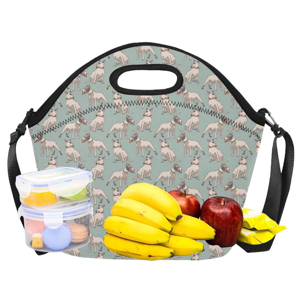 Bull Terrier Cute Print Pattern Neoprene Lunch Bag (Model 1669)(Large)-JTAMIGO.COM