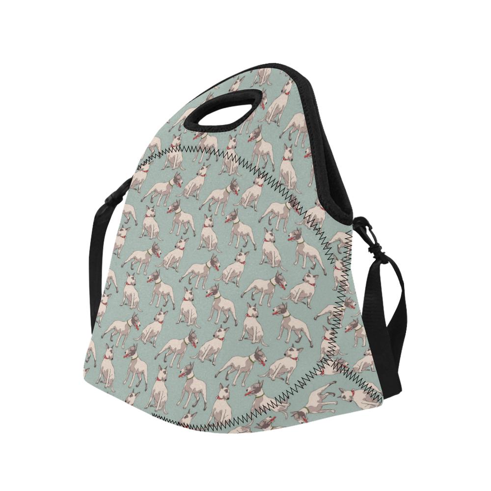 Bull Terrier Cute Print Pattern Neoprene Lunch Bag (Model 1669)(Large)-JTAMIGO.COM