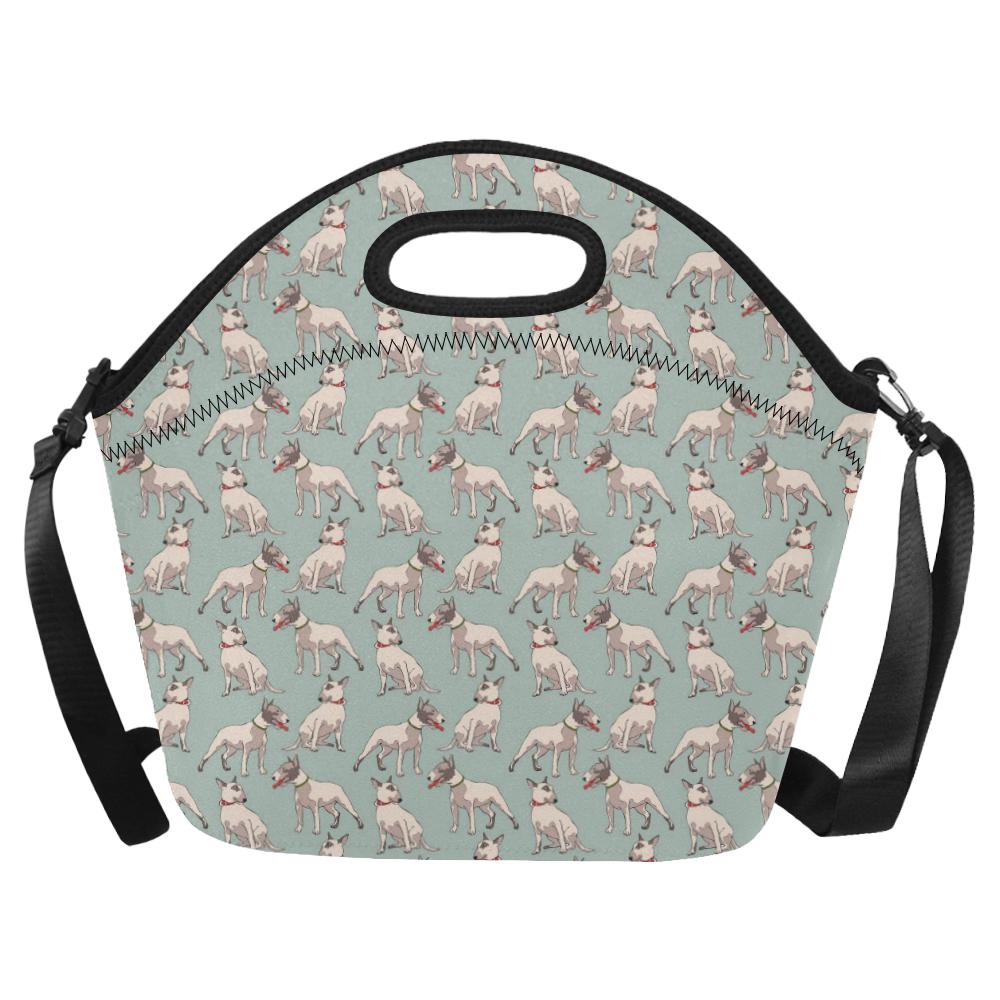 Bull Terrier Cute Print Pattern Neoprene Lunch Bag (Model 1669)(Large)-JTAMIGO.COM