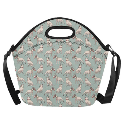 Bull Terrier Cute Print Pattern Neoprene Lunch Bag (Model 1669)(Large)-JTAMIGO.COM