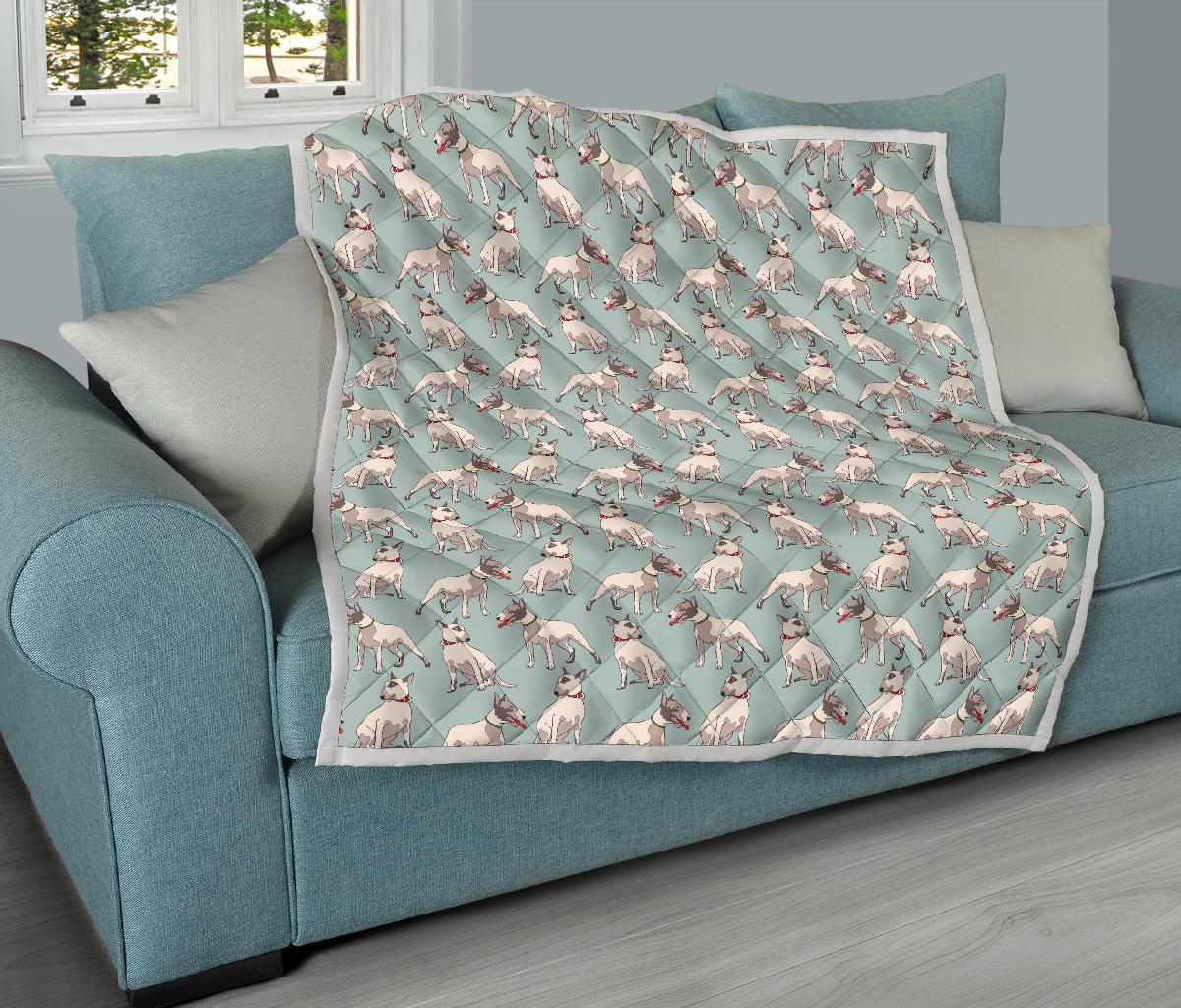 Bull Terrier Cute Print Pattern Premium Quilt-JTAMIGO.COM