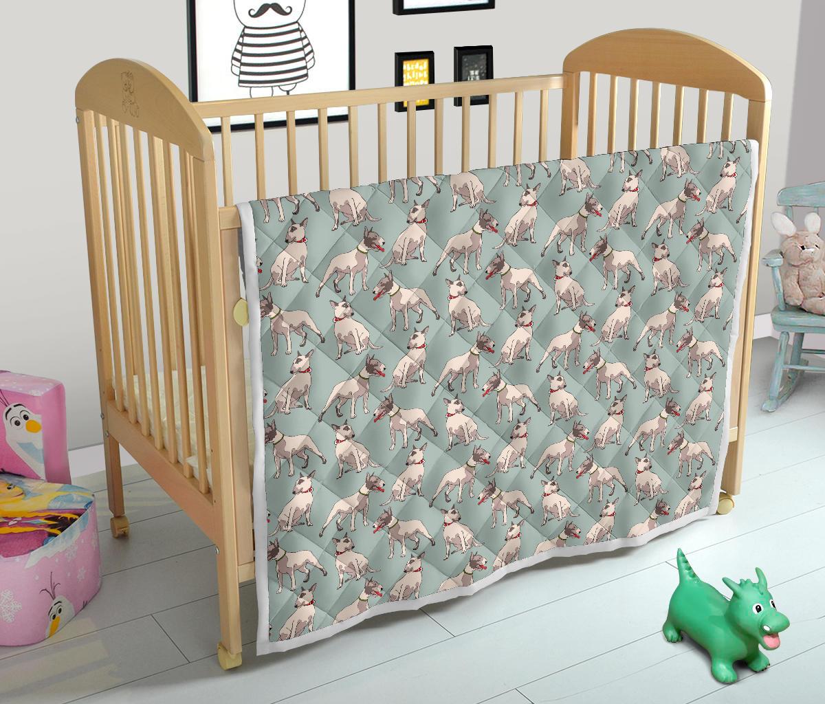 Bull Terrier Cute Print Pattern Premium Quilt-JTAMIGO.COM