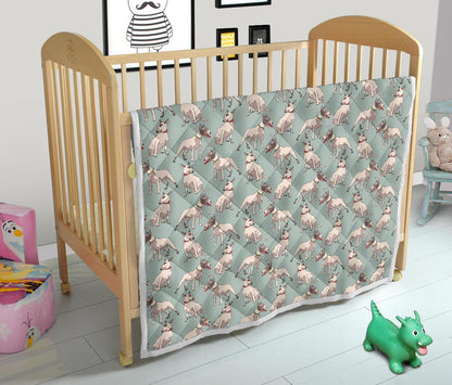 Bull Terrier Cute Print Pattern Premium Quilt-JTAMIGO.COM