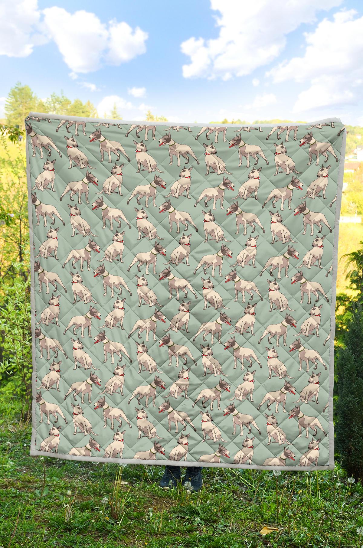 Bull Terrier Cute Print Pattern Premium Quilt-JTAMIGO.COM