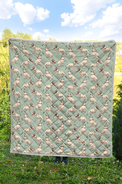 Bull Terrier Cute Print Pattern Premium Quilt-JTAMIGO.COM