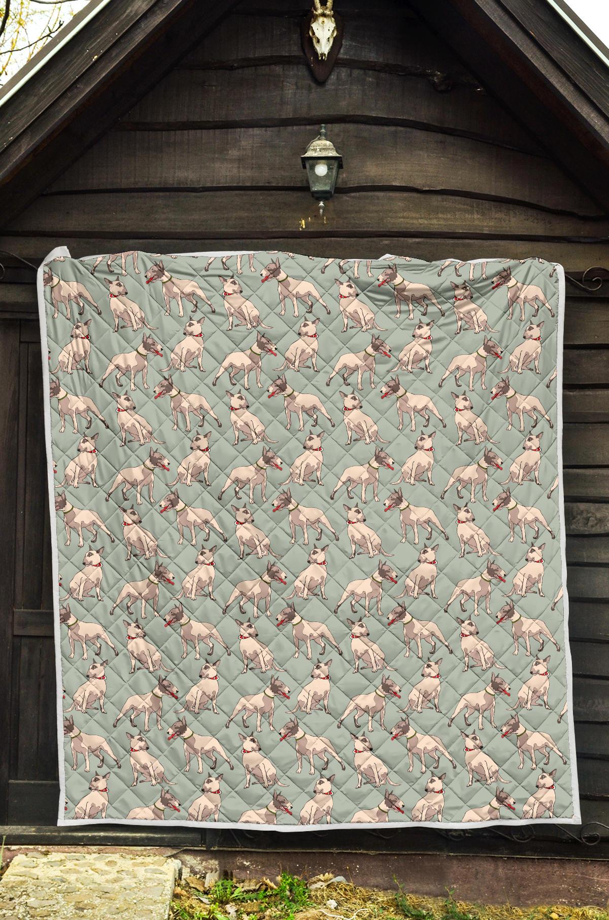 Bull Terrier Cute Print Pattern Premium Quilt-JTAMIGO.COM