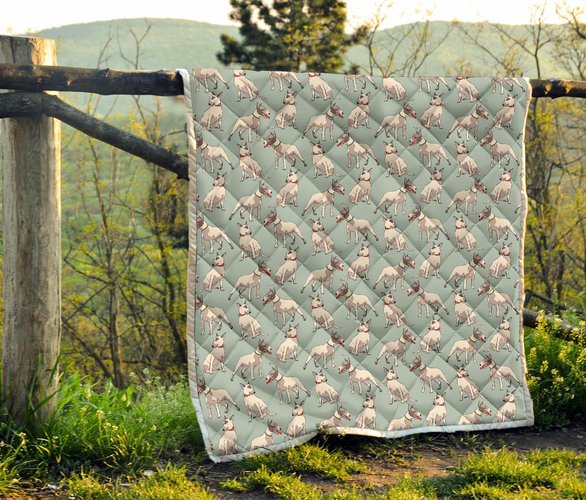 Bull Terrier Cute Print Pattern Premium Quilt-JTAMIGO.COM