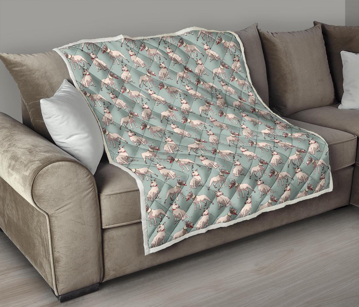 Bull Terrier Cute Print Pattern Premium Quilt-JTAMIGO.COM