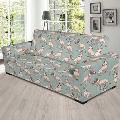 Bull Terrier Cute Print Pattern Sofa Slipcover-JTAMIGO.COM