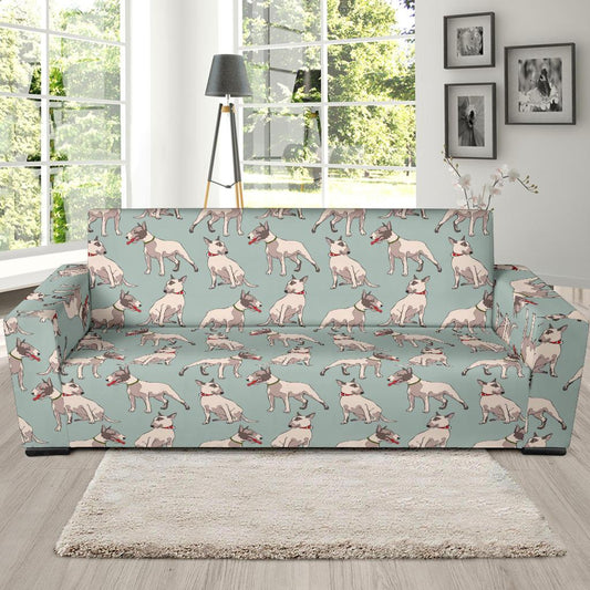 Bull Terrier Cute Print Pattern Sofa Slipcover-JTAMIGO.COM
