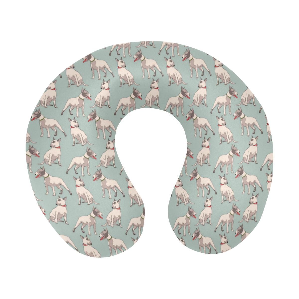 Bull Terrier Cute Print Pattern U-Shaped Travel Neck Pillow-JTAMIGO.COM