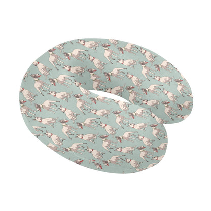 Bull Terrier Cute Print Pattern U-Shaped Travel Neck Pillow-JTAMIGO.COM