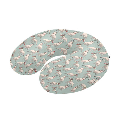 Bull Terrier Cute Print Pattern U-Shaped Travel Neck Pillow-JTAMIGO.COM