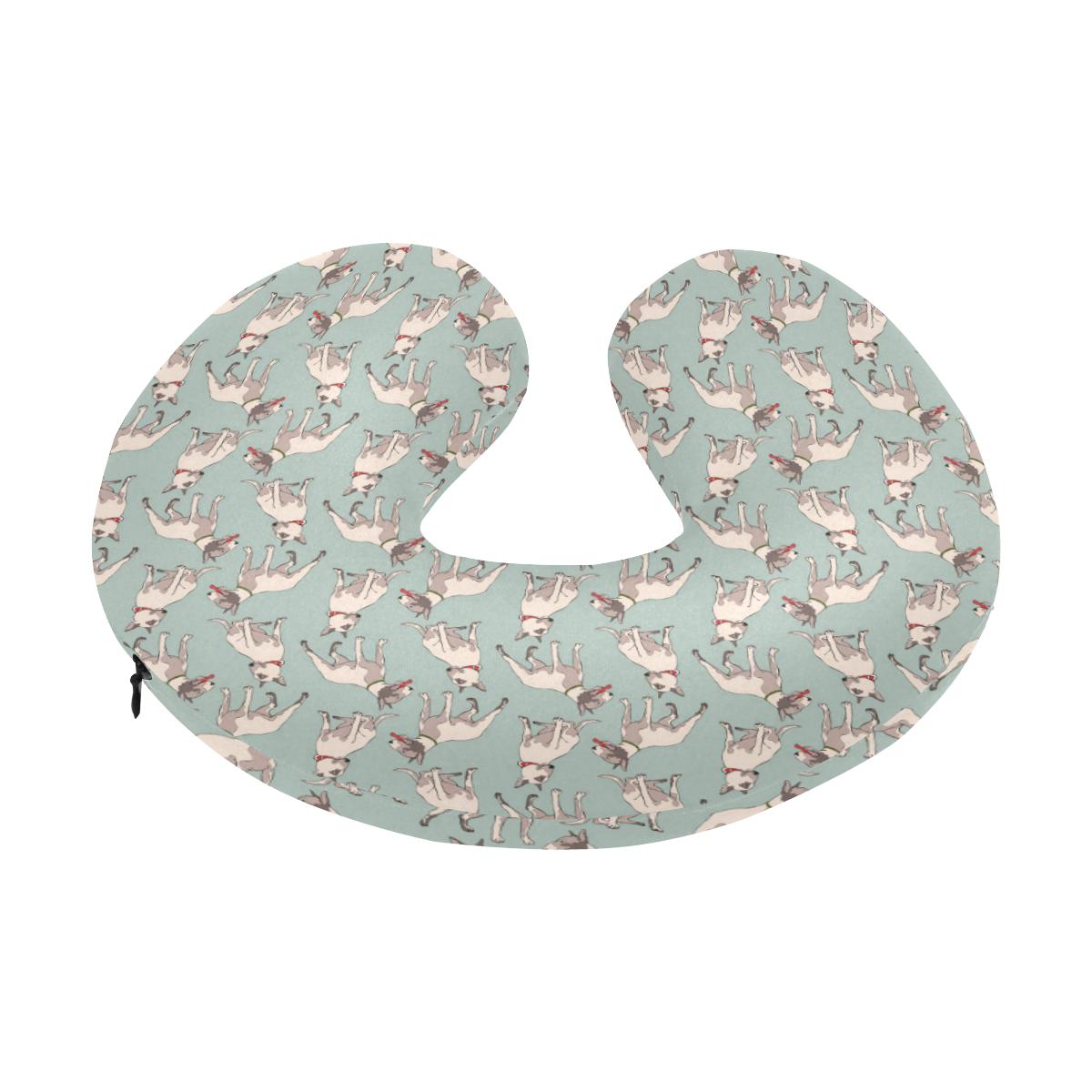 Bull Terrier Cute Print Pattern U-Shaped Travel Neck Pillow-JTAMIGO.COM
