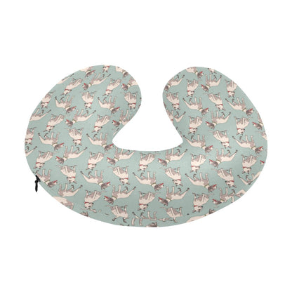 Bull Terrier Cute Print Pattern U-Shaped Travel Neck Pillow-JTAMIGO.COM