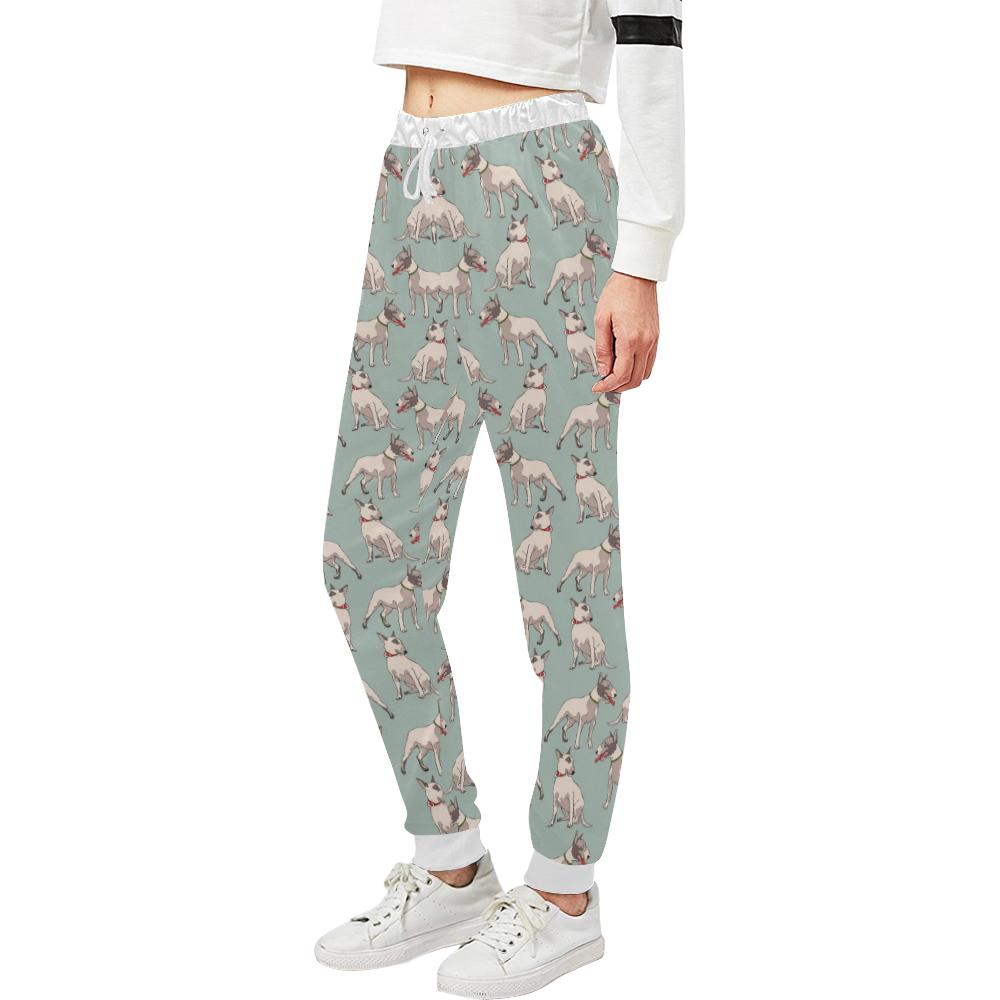 Bull Terrier Cute Print Pattern Unisex Casual Sweatpants (Model L11)-JTAMIGO.COM