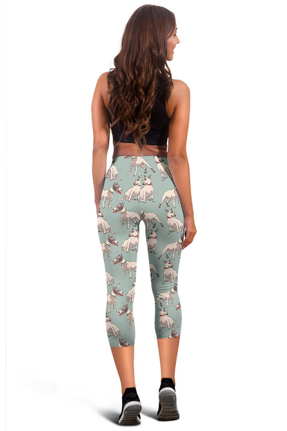 Bull Terrier Cute Print Pattern Women Capris