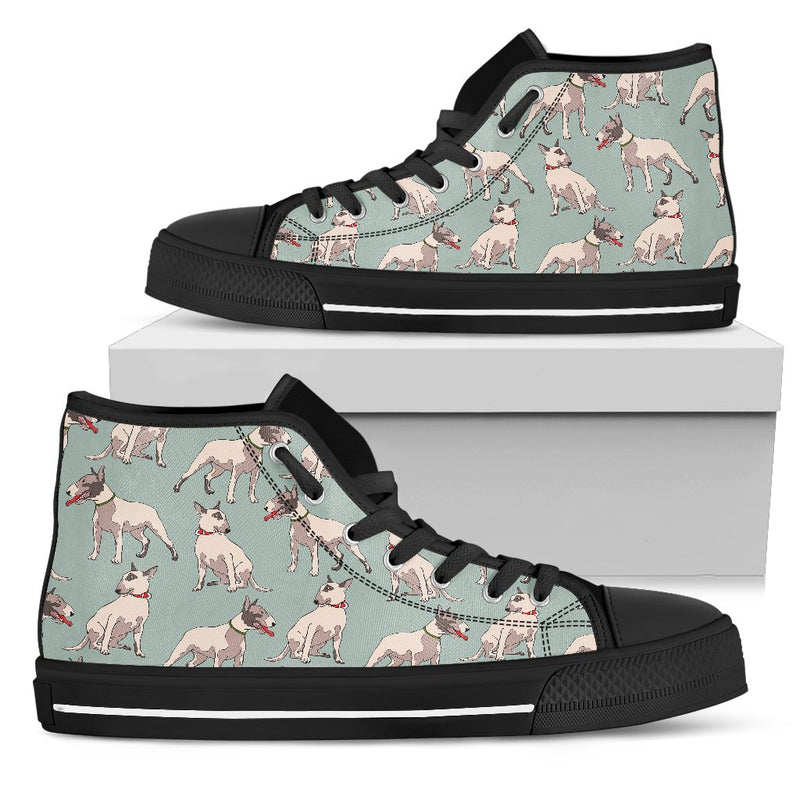 Bull Terrier Cute Print Pattern Women High Top Shoes