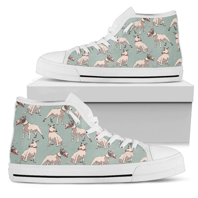 Bull Terrier Cute Print Pattern Women High Top Shoes