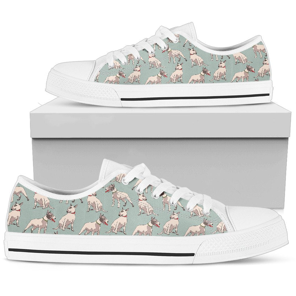 Bull Terrier Cute Print Pattern Women Low Top Shoes