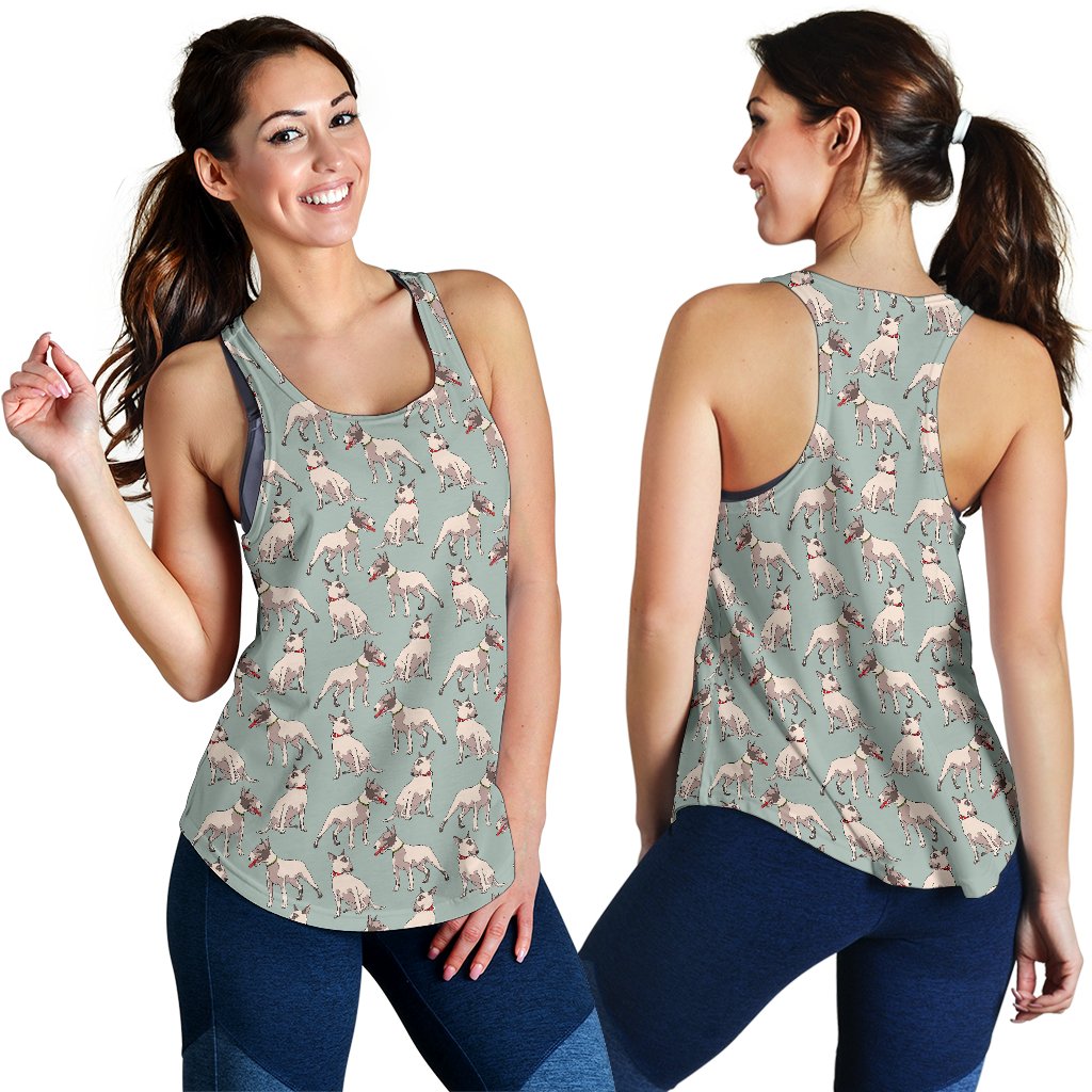 Bull Terrier Cute Print Pattern Women Racerback Tank Top