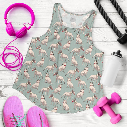 Bull Terrier Cute Print Pattern Women Racerback Tank Top